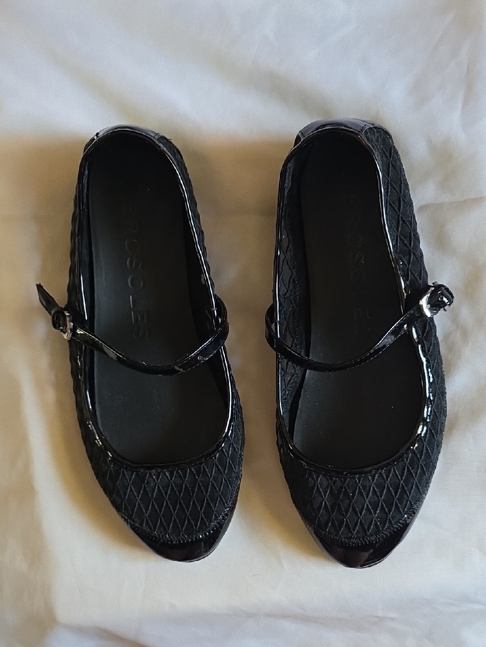 Aerosoles Women's Black Lace Mary Jane Flat 11 W